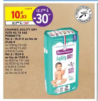 Intermarché CHANGES AGILITY DRY POMMETTE offre