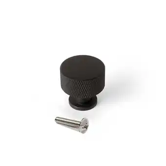 Bricorama Emuca Lot de 10 boutons pour meubles Argos, diamètre 30mm, Aluminium, Peint en noir offre