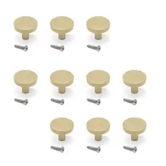Bricorama Emuca Lot de 10 boutons pour meubles Uppsala, diamètre 30mm, Aluminium, Or offre