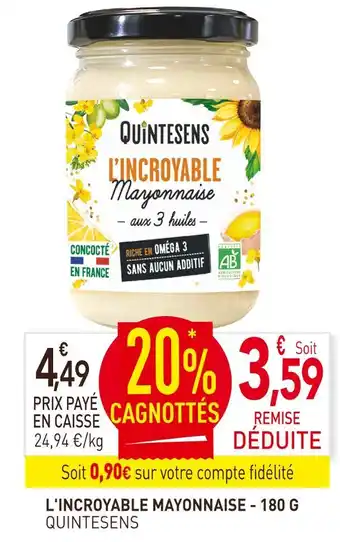 naturéO QUINTESENS L'INCROYABLE MAYONNAISE offre