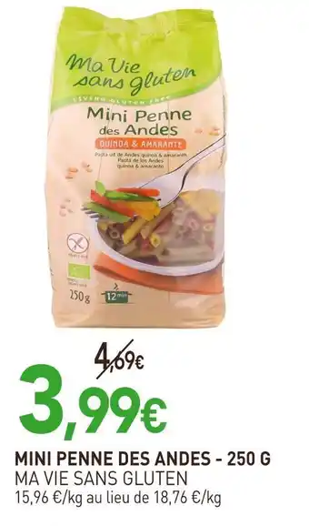 naturéO MA VIE SANS GLUTEN MINI PENNE DES ANDES offre