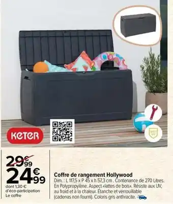 Carrefour Drive Hollywood - coffre de rangement offre