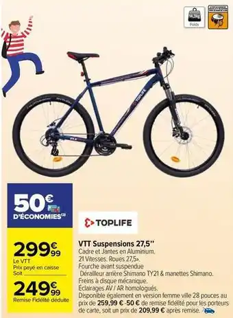 Carrefour Contact Toplife - vtt suspensions 27,5 offre