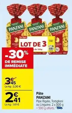 Carrefour Market Panzani - pâte offre