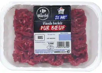 Carrefour Market CARREFOUR Viande hachée pur bœuf 5% M.G. CARREFOUR Le Marché offre