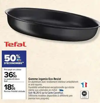 Carrefour Drive Tefal - gamme ingenio eco resist offre