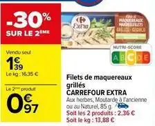 Carrefour Filets de maquereaux offre