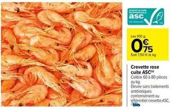 Carrefour Crevettes cuites offre