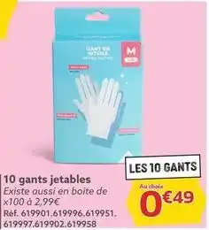 Gifi 10 gants jetables offre