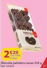 Gifi Biscuits palmiers cacao 325 g offre