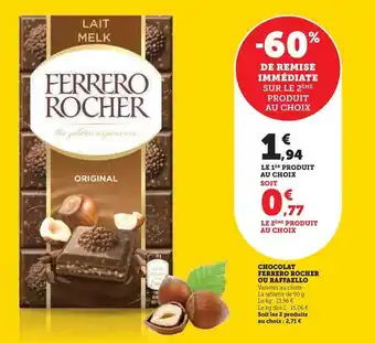 U Express Ferrero rocher / raffaello - chocolat offre