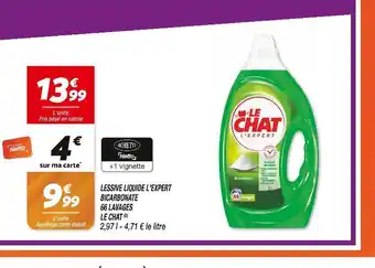 Netto LE CHAT LESSIVE LIQUIDE L'EXPERT BICARBONATE 66 LAVAGES (b) offre