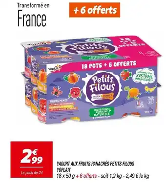 Netto YOPLAIT YAOURT AUX FRUITS PANACHÉS PETITS FILOUS offre