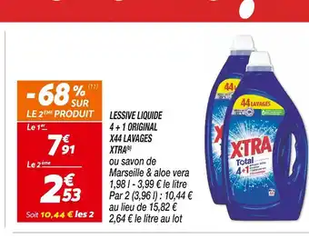 Netto XTRA LESSIVE LIQUIDE 4 + 1 ORIGINAL X44 LAVAGES (b) offre