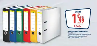 Bureau Vallée CLASSEUR À LEVIER A4 offre