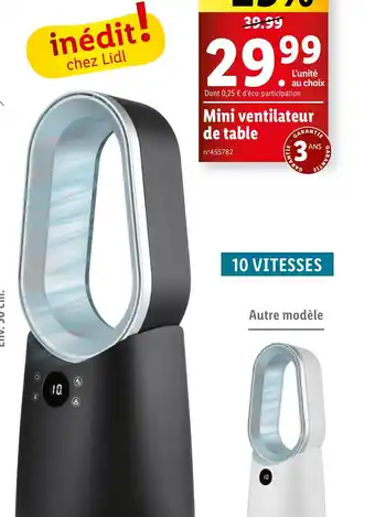 Lidl Mini ventilateur de table offre