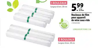 Lidl Rouleaux de film pour appareil de mise sous vide offre