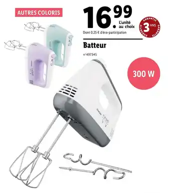 Lidl Batteur offre