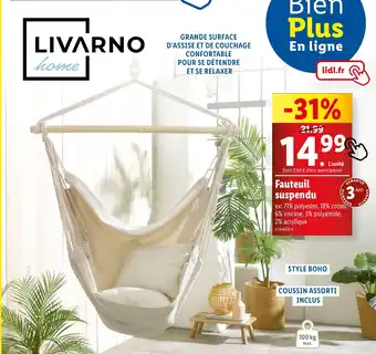 Lidl Fauteuil suspendu offre