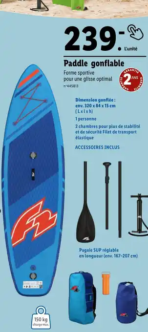 Lidl Paddle gonflable offre