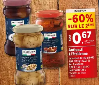 Lidl Antipasti à l'italienne offre