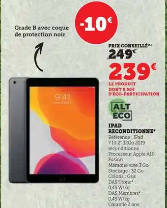 Super U IPAD RECONDITIONNE* offre