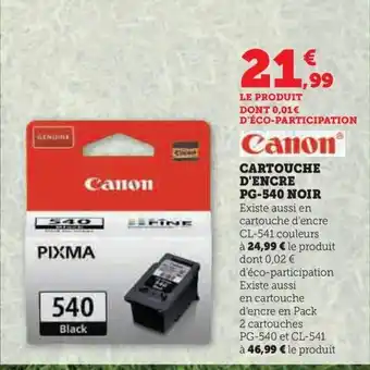 Super U CARTOUCHE D'ENCRE PG-540 NOIR offre