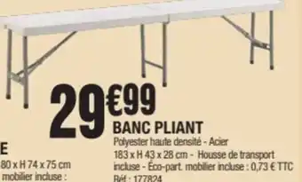 La Foir'Fouille BANC PLIANT offre