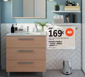 ENSEMBLE MEUBLE + VASQUE + MIROIR "ONDISE"(2)(3)