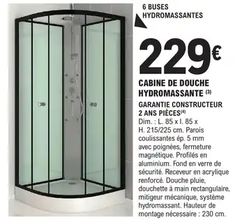 E.Leclerc Brico CABINE DE DOUCHE HYDROMASSANTE (3) offre