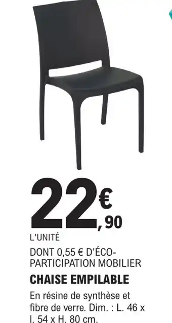 E.Leclerc Brico CHAISE EMPILABLE offre