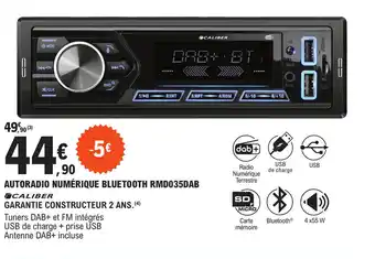 E.Leclerc L'Auto AUTORADIO NUMÉRIQUE BLUETOOTH RMD035DAB offre