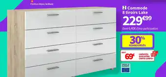 Conforama Commode 8 tiroirs Lake offre