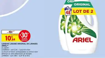 Intermarché Hyper LESSIVE LIQUIDE ORIGINAL 24 LAVAGES ARIEL offre