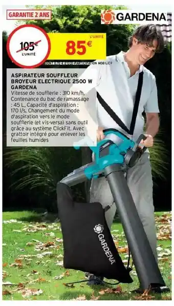 Intermarché Hyper Aspirateur Souffleur Broyant électrique 2500 W Gardena offre