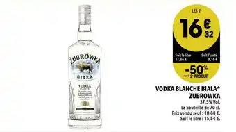 Supeco Vodka Blanche Biala Zubrowka offre