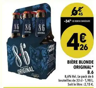 Supeco Bière Blonde Original 8.6 offre