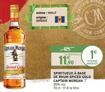 Intermarché Hyper SPIRITUEUX À BASE DE RHUM SPICED GOLD CAPTAIN MORGAN offre