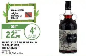 SPIRITUEUX À BASE DE RHUM BLACK SPICED THE KRAKEN