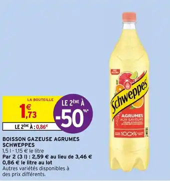 Intermarché Hyper BOISSON GAZEUSE AGRUMES SCHWEPPES offre