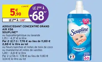 Intermarché Hyper ADOUCISSANT CONCENTRÉ GRAND AIR X56 SOUPLINE (b) offre
