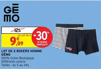 Intermarché Hyper LOT DE 2 BOXERS HOMME GÉMO offre