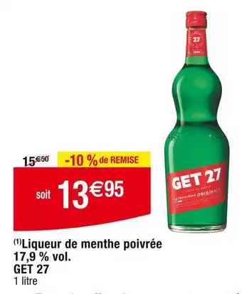 Cora x Carrefour GET 27 Liqueur de menthe poivrée offre