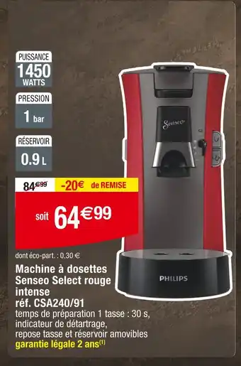 Cora x Carrefour Senseo Machine expresso Select rouge intense offre