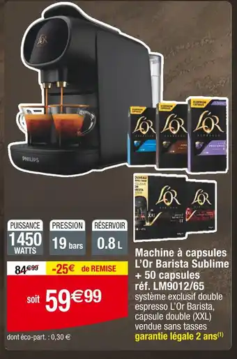 Cora x Carrefour L'Or Machine à capsules Barista Sublime + 50 capsules offre