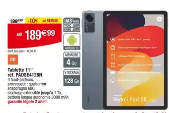 Cora x Carrefour Tablette 11’’ offre