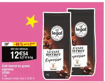 Cora LEGAL Café bistrot en grains expresso offre