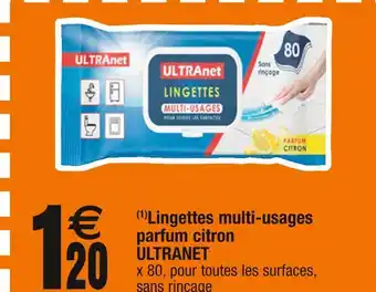 Cora x Carrefour ULTRANET Lingettes multi-usages parfum citron offre