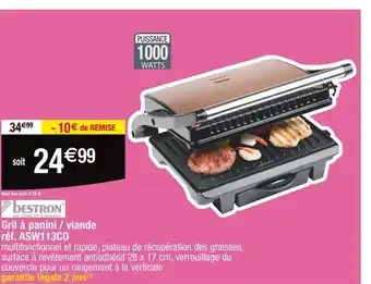 Cora x Carrefour Bestron Gril à panini / viande offre