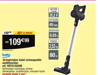 Cora x Carrefour Aspirateur balai rechargeable multifonction offre